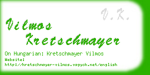 vilmos kretschmayer business card